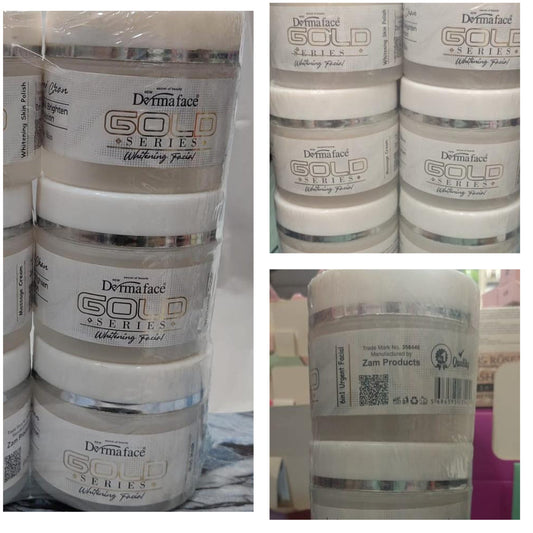Derma Face Gold Series Whitening Facial 6 steps Whitening And Glowing Facial Kit