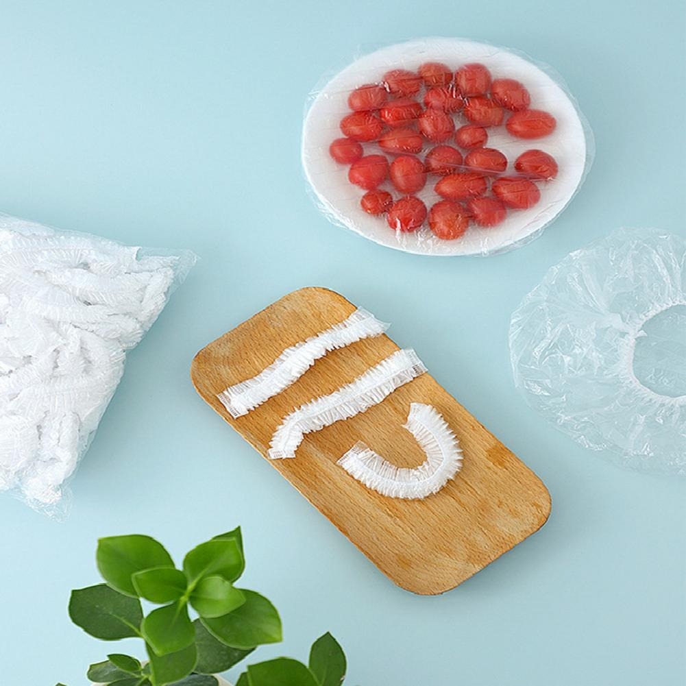 100pcs Disposable Plastic Wrap Covers, Elastic &amp; Tight, Food-Grade Fresh-Keeping, Dust &amp; Insect-Proof, Kitchen Accessories - Disposable Food Wrap